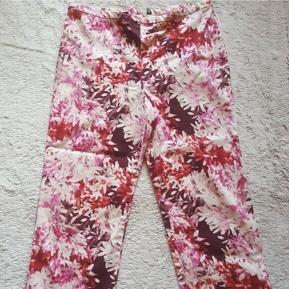 BCBG Maxazria Crop Pants Floral Multi Color Size 4 - Picture 1 of 8